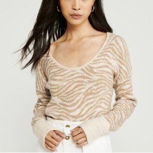 Abercrombie and Fitch Zebra Scoopneck Sweater